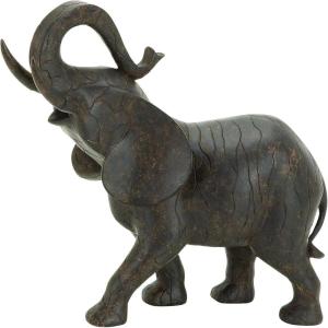 imageDeco 79 Polystone Elephant Decorative Sculpture Home Decor Statue Accent Figurine 17quot x 4quot x 8quot BlackGray