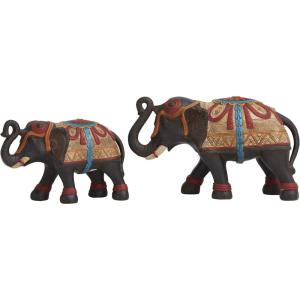 imageDeco 79 Polystone Elephant Decorative Sculpture Home Decor Statue Accent Figurine 17quot x 4quot x 8quot BlackMulti Colored