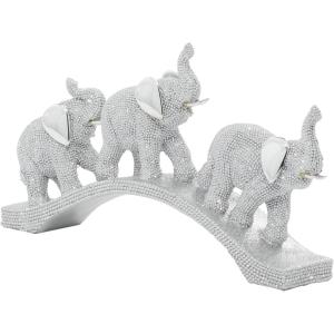 imageDeco 79 Polystone Elephant Decorative Sculpture Home Decor Statue Accent Figurine 17quot x 4quot x 8quot BlackSilver