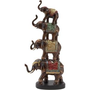 imageDeco 79 Polystone Elephant Decorative Sculpture Home Decor Statue Accent Figurine 9quot x 4quot x 18quot Brown