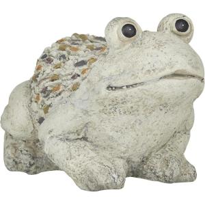 imageDeco 79 Polystone Frog Decorative Garden Sculpture Indoor Outdoor Garden Statue Outdoor Sculpture 12quot x 8quot x 8quot Light Gray