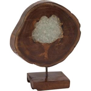 imageDeco 79 Teak Wood Abstract Handmade Decorative Sculpture Carved Home Decor Statue with Faces Accent Figurine 13quot x 4quot x 16quot Brown10 by 12