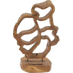 imageDeco 79 Teak Wood Abstract Handmade Decorative Sculpture Carved Home Decor Statue with Faces Accent Figurine 13quot x 4quot x 16quot Brown16 x 8 x 25
