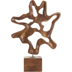 imageDeco 79 Teak Wood Abstract Handmade Decorative Sculpture Carved Home Decor Statue with Faces Accent Figurine 13quot x 4quot x 16quot Brown22 x 4 x 31