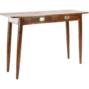 imageDeco 79 Wood Rectangle Console Table with Silver Pull Handles 45quot x 16quot x 30quot Dark Brown