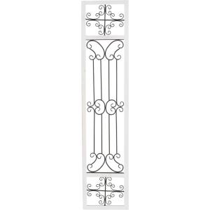 imageDeco 79 Wood Scroll Home Wall Decor Distressed Door Inspired Ornamental Panel Wall Sculpture with Black Metal Wire Details Wall Art 20quot x 3quot x 71quot BrownCream