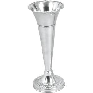 imageThe Novogratz Aluminum Metal Decorative Vase Flute Shaped Centerpiece Vase Flower Vase for Home Decoration 6quot x 6quot x 15quot Silver