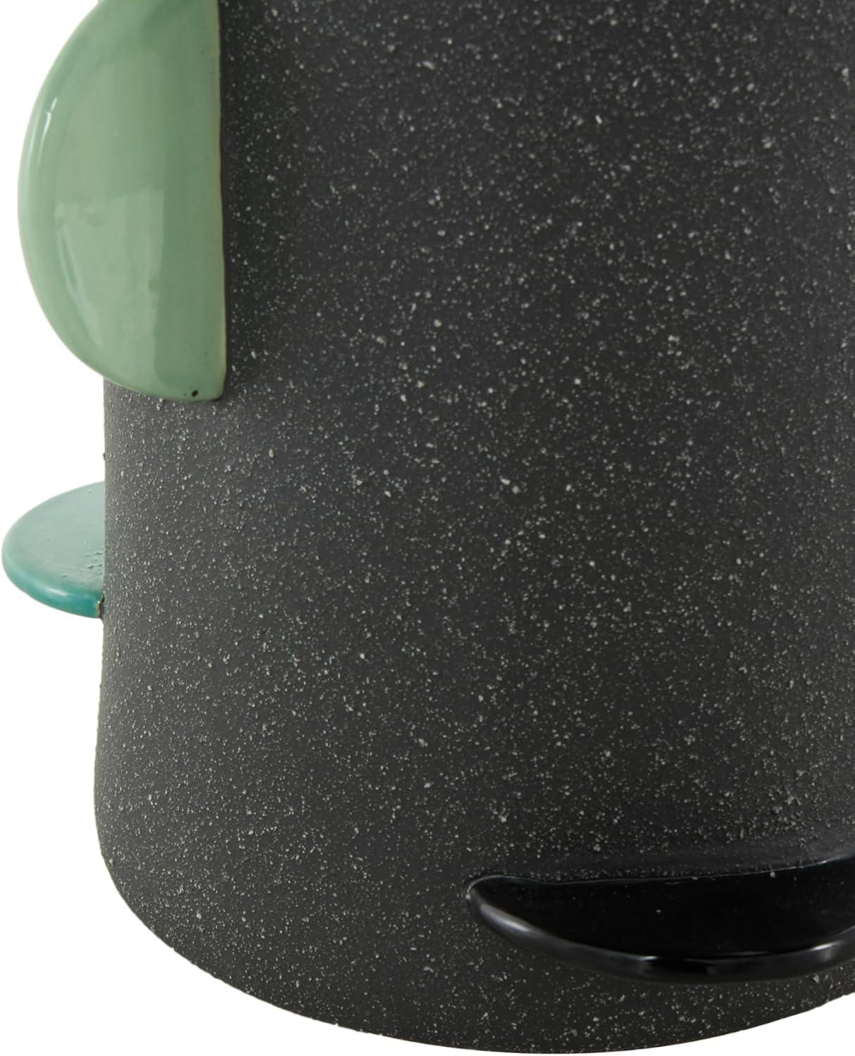 imageDeco 79 Ceramic Decorative Vase Textured Centerpiece Vase with Multicolor HalfMoon Accents Flower Vase for Home Decoration 8quot x 8quot x 16quot BlackBlack