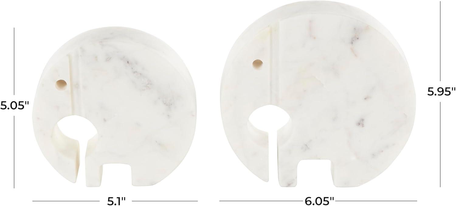 imageDeco 79 Marble Safari Animals Decorative Sculpture Small Abstract Rounded Home Decor Statues Set of 3 Accent Figurines 6quot 4quot 6quot H Multi ColoredWhite