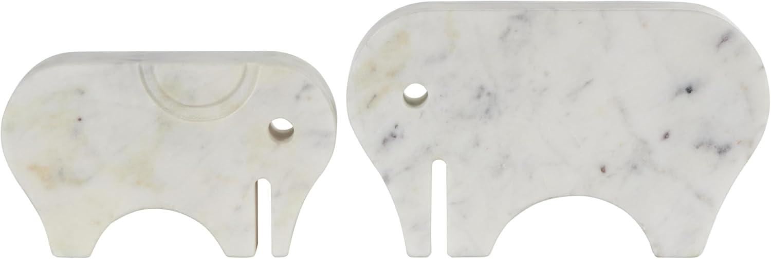 imageDeco 79 Marble Safari Animals Decorative Sculpture Small Abstract Rounded Home Decor Statues Set of 3 Accent Figurines 6quot 4quot 6quot H Multi ColoredWhite