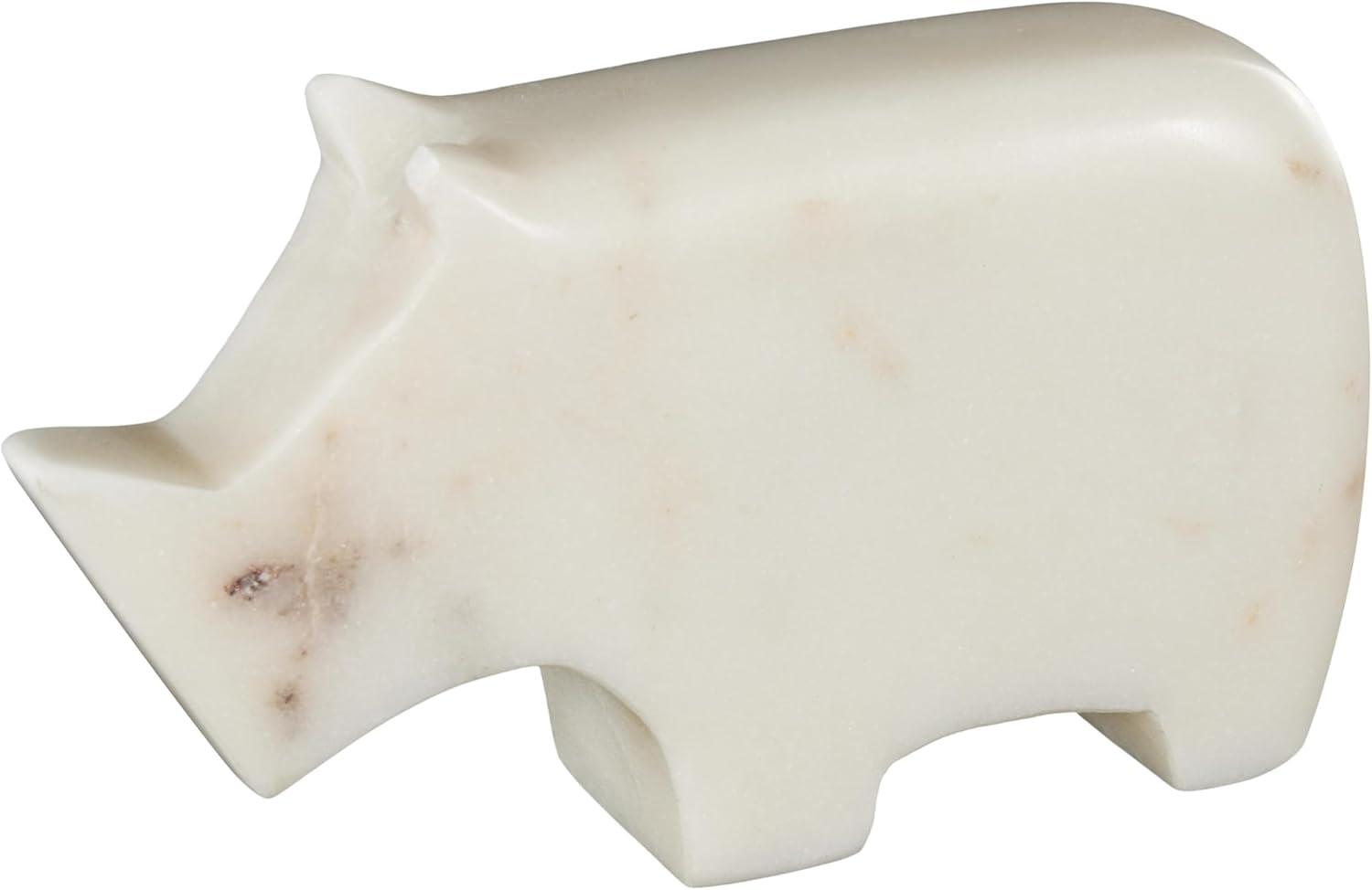 imageDeco 79 Marble Safari Animals Decorative Sculpture Small Abstract Rounded Home Decor Statues Set of 3 Accent Figurines 6quot 4quot 6quot H Multi ColoredCream
