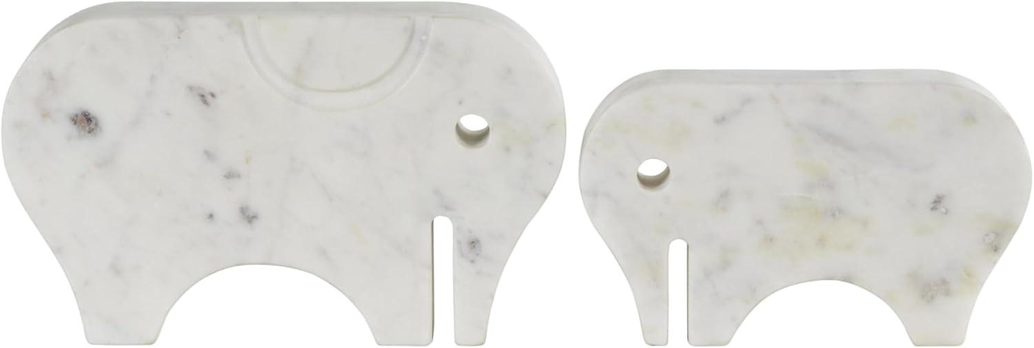imageDeco 79 Marble Safari Animals Decorative Sculpture Small Abstract Rounded Home Decor Statues Set of 3 Accent Figurines 6quot 4quot 6quot H Multi ColoredWhite
