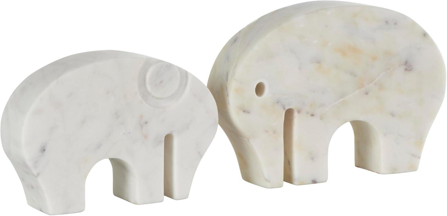 imageDeco 79 Marble Safari Animals Decorative Sculpture Small Abstract Rounded Home Decor Statues Set of 3 Accent Figurines 6quot 4quot 6quot H Multi ColoredWhite