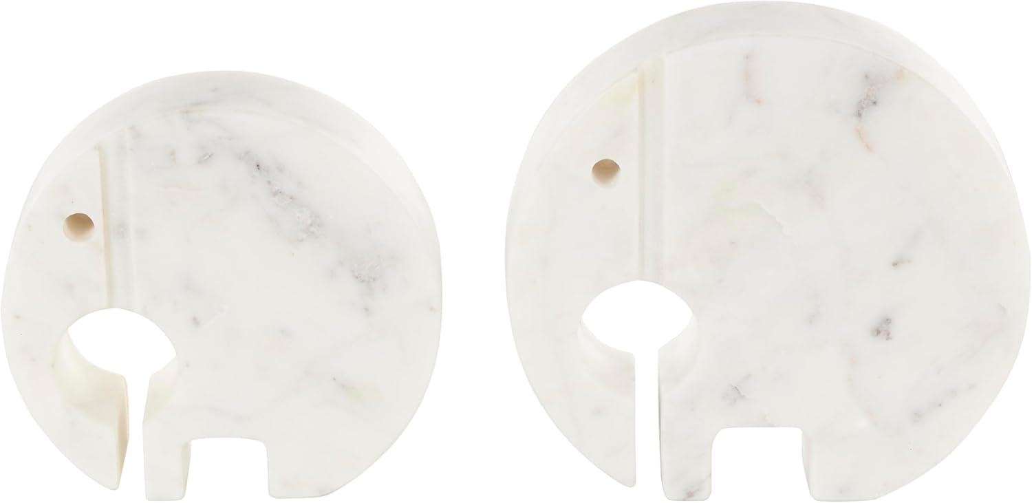 imageDeco 79 Marble Safari Animals Decorative Sculpture Small Abstract Rounded Home Decor Statues Set of 3 Accent Figurines 6quot 4quot 6quot H Multi ColoredWhite