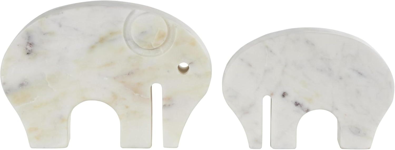 imageDeco 79 Marble Safari Animals Decorative Sculpture Small Abstract Rounded Home Decor Statues Set of 3 Accent Figurines 6quot 4quot 6quot H Multi ColoredWhite