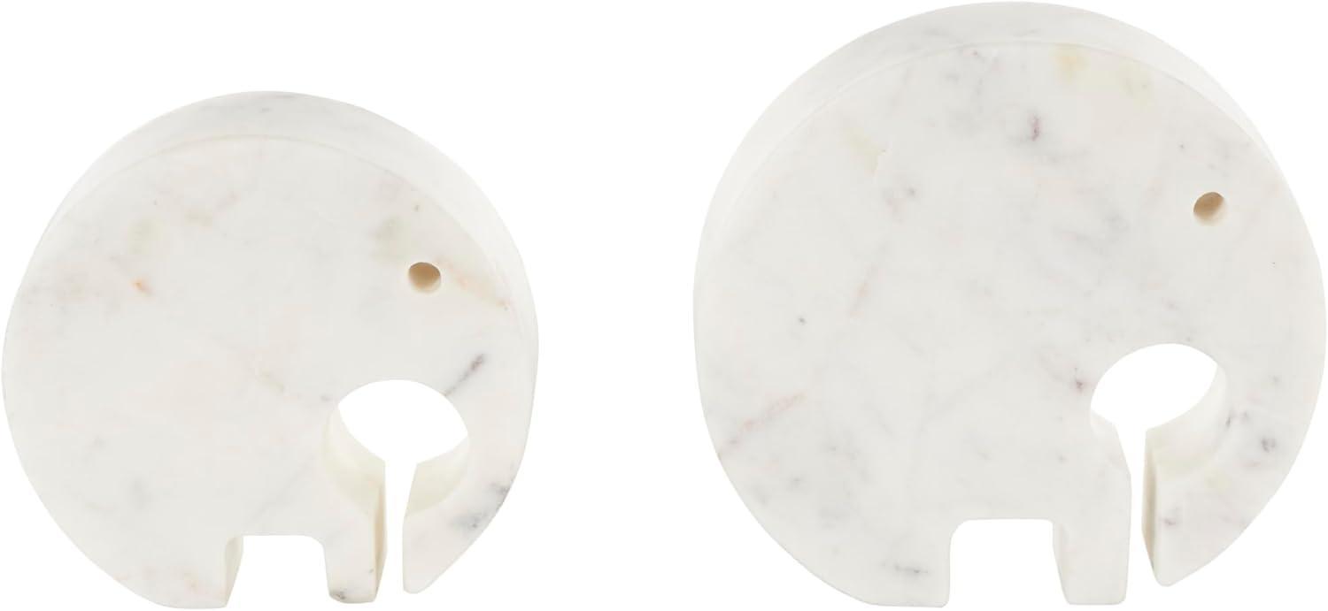 imageDeco 79 Marble Safari Animals Decorative Sculpture Small Abstract Rounded Home Decor Statues Set of 3 Accent Figurines 6quot 4quot 6quot H Multi ColoredWhite