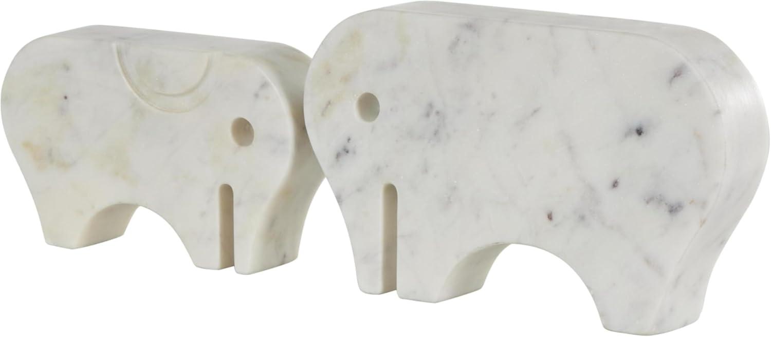 imageDeco 79 Marble Safari Animals Decorative Sculpture Small Abstract Rounded Home Decor Statues Set of 3 Accent Figurines 6quot 4quot 6quot H Multi ColoredWhite