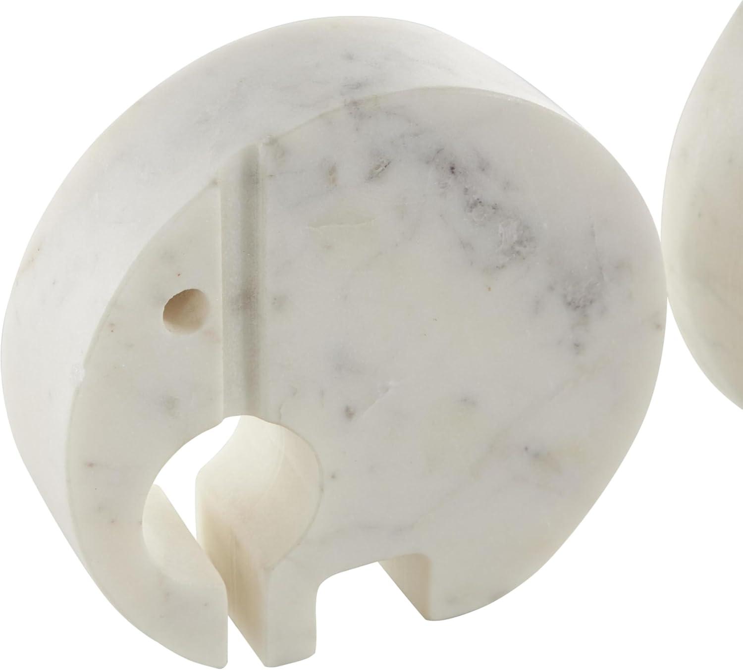 imageDeco 79 Marble Safari Animals Decorative Sculpture Small Abstract Rounded Home Decor Statues Set of 3 Accent Figurines 6quot 4quot 6quot H Multi ColoredWhite
