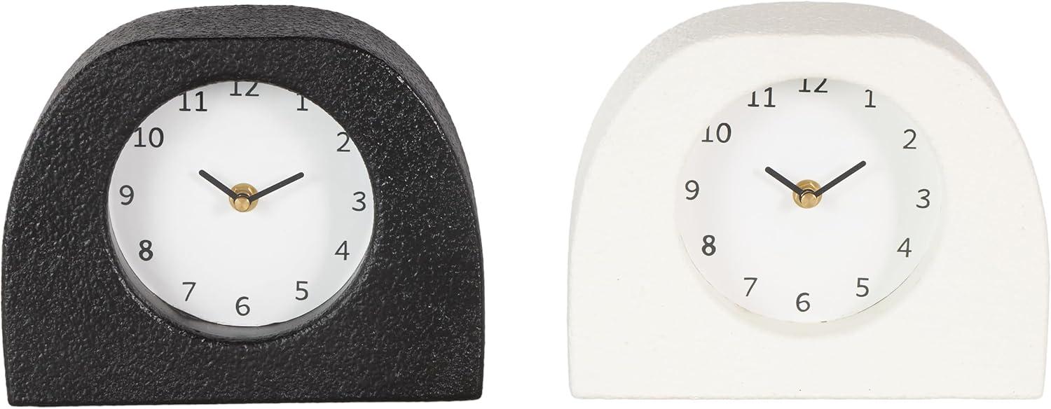 imageDeco 79 Metal Decorative Clock Textured Mantel Clocks with Gold Accents Set of 2 Tabletop Clocks 7quot W 9quot H Multi ColoredMulti Colored