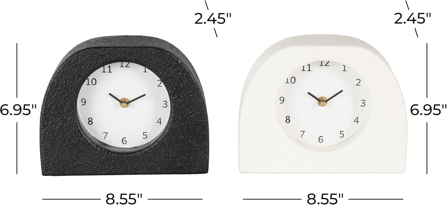 imageDeco 79 Metal Decorative Clock Textured Mantel Clocks with Gold Accents Set of 2 Tabletop Clocks 7quot W 9quot H Multi ColoredMulti Colored
