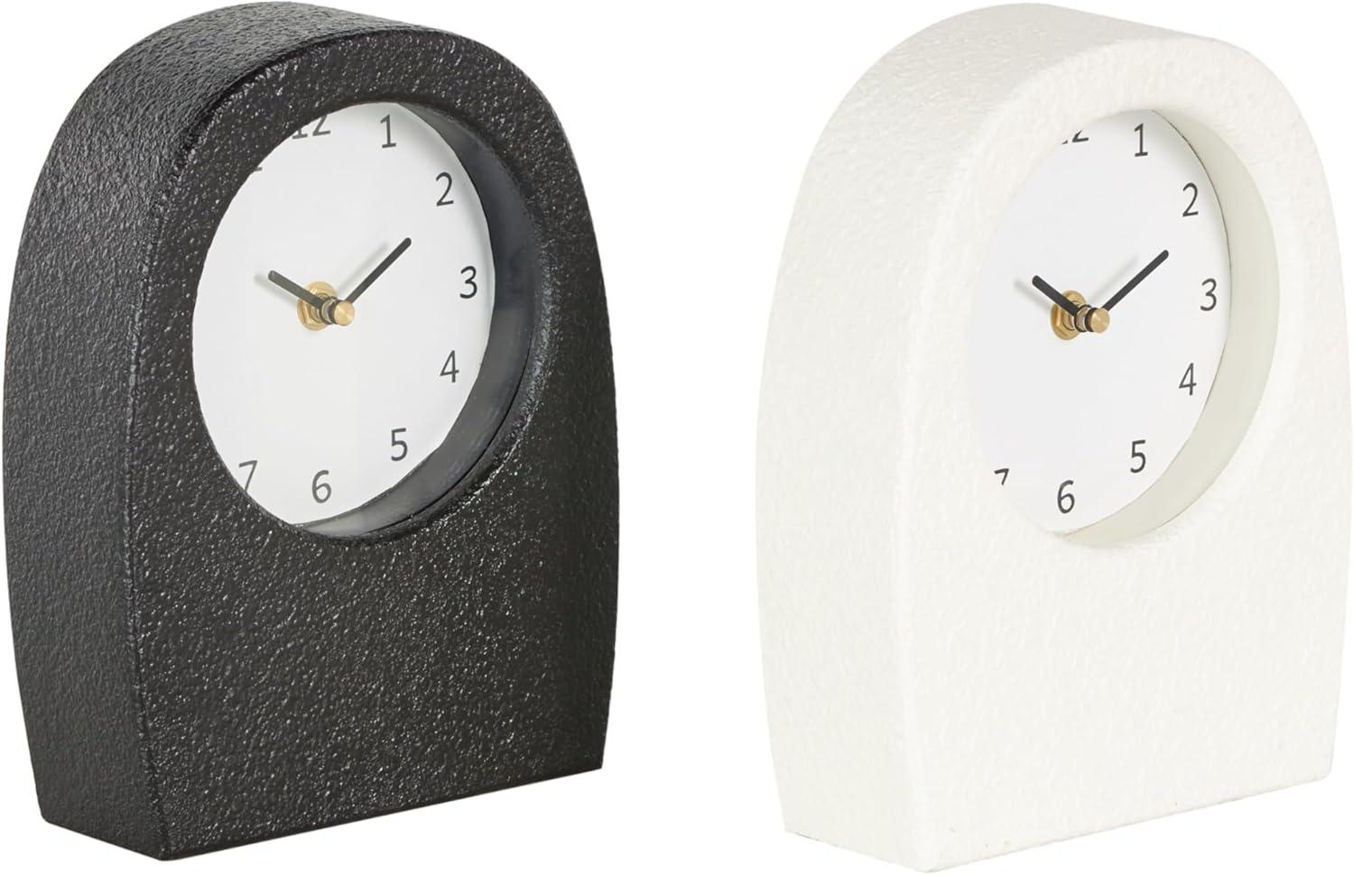 imageDeco 79 Metal Decorative Clock Textured Mantel Clocks with Gold Accents Set of 2 Tabletop Clocks 7quot W 9quot H Multi ColoredMulti Colored
