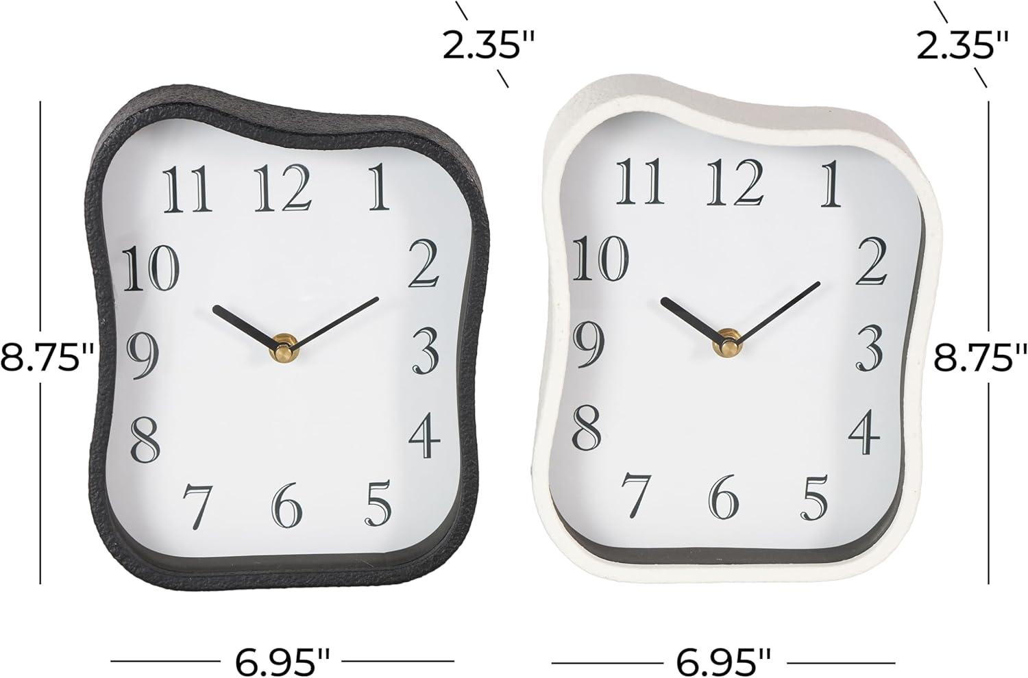 imageDeco 79 Metal Decorative Clock Textured Mantel Clocks with Gold Accents Set of 2 Tabletop Clocks 7quot W 9quot H Multi ColoredMulti Colored