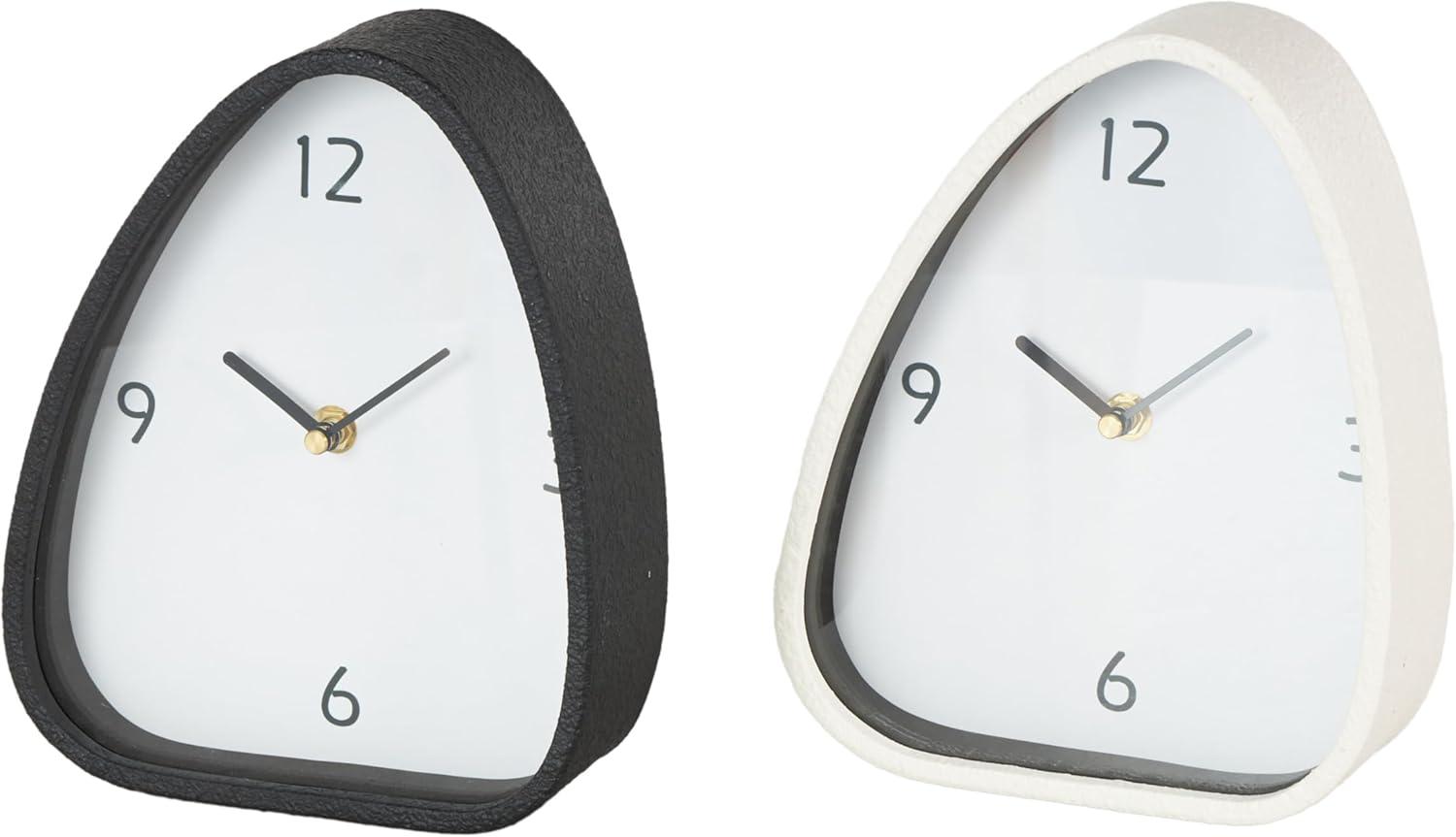 imageDeco 79 Metal Decorative Clock Textured Mantel Clocks with Gold Accents Set of 2 Tabletop Clocks 7quot W 9quot H Multi ColoredMulti Colored