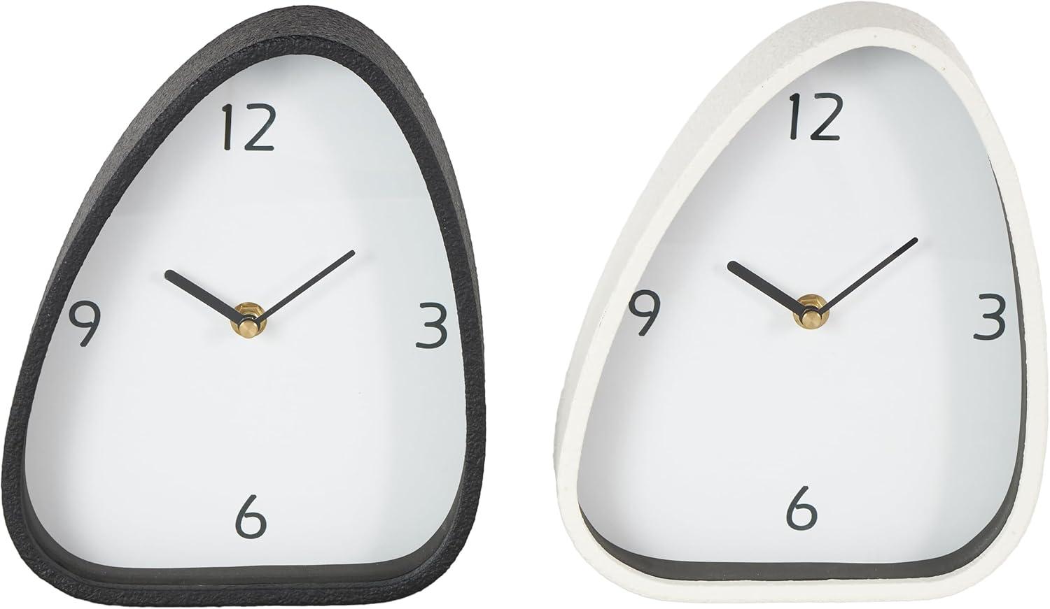 imageDeco 79 Metal Decorative Clock Textured Mantel Clocks with Gold Accents Set of 2 Tabletop Clocks 7quot W 9quot H Multi ColoredMulti Colored