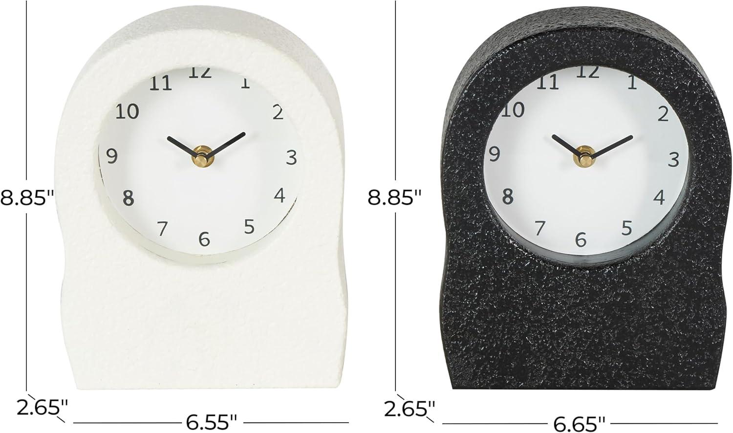 imageDeco 79 Metal Decorative Clock Textured Mantel Clocks with Gold Accents Set of 2 Tabletop Clocks 7quot W 9quot H Multi ColoredMulti Colored