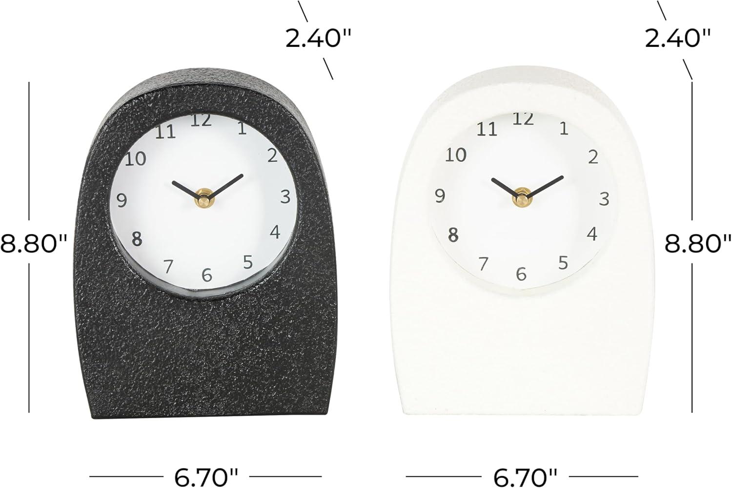 imageDeco 79 Metal Decorative Clock Textured Mantel Clocks with Gold Accents Set of 2 Tabletop Clocks 7quot W 9quot H Multi ColoredMulti Colored