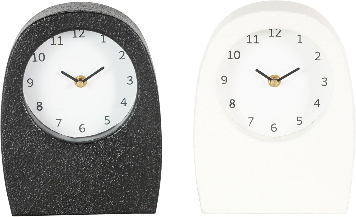 imageDeco 79 Metal Decorative Clock Textured Mantel Clocks with Gold Accents Set of 2 Tabletop Clocks 7quot W 9quot H Multi ColoredMulti Colored
