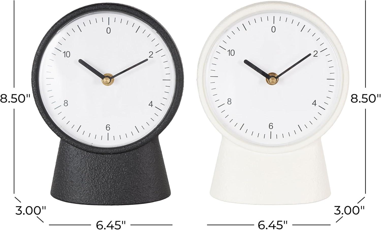 imageDeco 79 Metal Decorative Clock Textured Mantel Clocks with Gold Accents Set of 2 Tabletop Clocks 7quot W 9quot H Multi ColoredMulti Colored