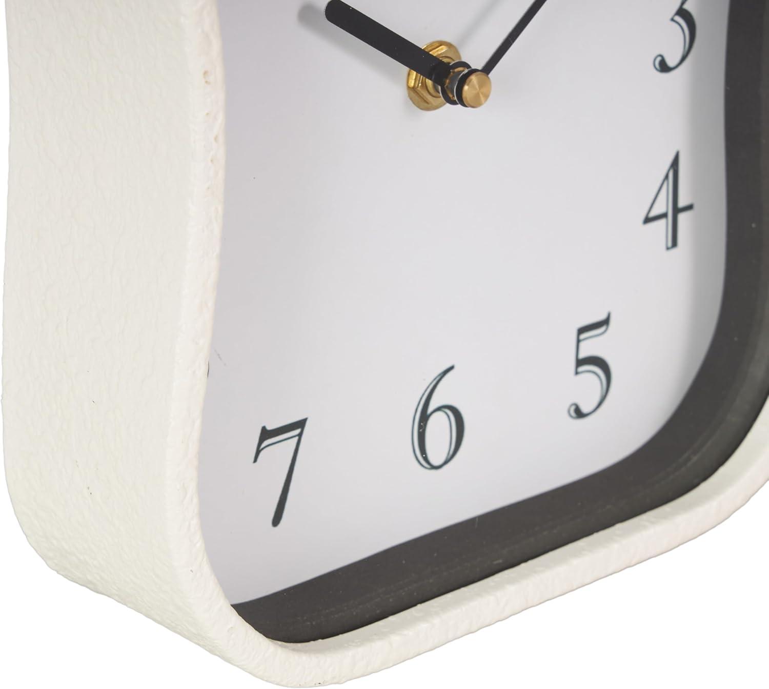imageDeco 79 Metal Decorative Clock Textured Mantel Clocks with Gold Accents Set of 2 Tabletop Clocks 7quot W 9quot H Multi ColoredMulti Colored