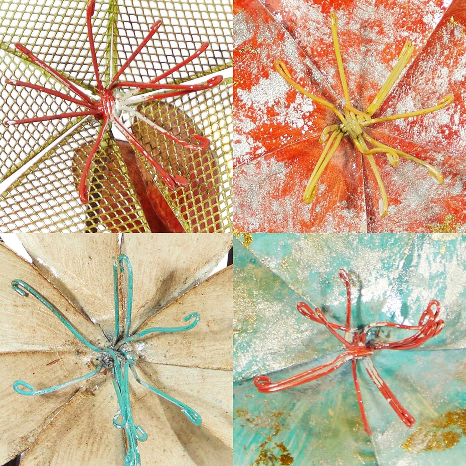 imageDeco 79 Metal Floral Home Wall Decor Bouquet Wall Sculpture with Mesh and Wire Details Wall Art 18quot x 5quot x 37quot Multi Colored