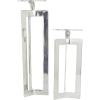 imageCosmoLiving by Cosmopolitan Aluminum Geometric Pillar Candle Holder Set of 2 10quot 14quotH SilverSilver