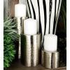 imageCosmoLiving by Cosmopolitan Metal Handmade Pillar Candle Holder Set of 3 11quot 7quot 4quotH SilverSilver
