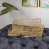 imageCosmoLiving by Cosmopolitan Metal Wire Tray Set of 2 17quot 19quotW Gold