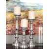 imageDeco 79 Aluminum Metal Decorative Candle Holder Candle Stand Set of 3 Candlestick Holder 14quot 12quot 10quotH Silver14x12x10
