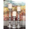 imageDeco 79 Aluminum Metal Decorative Candle Holder Candle Stand Set of 3 Candlestick Holder 14quot 12quot 10quotH Silver14x12x10