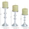 imageDeco 79 Aluminum Metal Decorative Candle Holder Candle Stand Set of 3 Candlestick Holder 14quot 12quot 10quotH Silver21x5