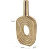 imageDeco 79 Aluminum Metal Geometric Decorative Vase Circular Centerpiece Vase with Linear Etchings Flower Vase for Home Decoration 7quot x 2quot x 16quot Gold