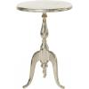 imageDeco 79 Aluminum Metal Small Hammered Accent Table with Scroll Legs 15 x 15 x 22 Silver