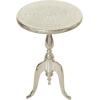 imageDeco 79 Aluminum Metal Small Hammered Accent Table with Scroll Legs 15 x 15 x 22 Silver