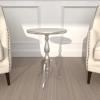 imageDeco 79 Aluminum Metal Small Hammered Accent Table with Scroll Legs 15 x 15 x 22 Silver