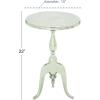 imageDeco 79 Aluminum Metal Small Hammered Accent Table with Scroll Legs 15 x 15 x 22 Silver