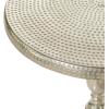 imageDeco 79 Aluminum Metal Small Hammered Accent Table with Scroll Legs 15 x 15 x 22 Silver