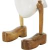 imageDeco 79 Bamboo Wood Duck Decorative Sculpture Home Decor Statues with Brown Top Hats and Shoes Set of 3 Accent Figurines 14quot 11quotH WhiteWhite
