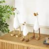 imageDeco 79 Bamboo Wood Duck Decorative Sculpture Home Decor Statues with Brown Top Hats and Shoes Set of 3 Accent Figurines 14quot 11quotH WhiteWhite