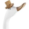 imageDeco 79 Bamboo Wood Duck Decorative Sculpture Home Decor Statues with Brown Top Hats and Shoes Set of 3 Accent Figurines 14quot 11quotH WhiteWhite