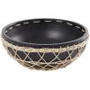 imageDeco 79 Bohemian Wood Decorative Bowl Teak 13quot D 9quot H75551 13quot x 9quot BrownBlack